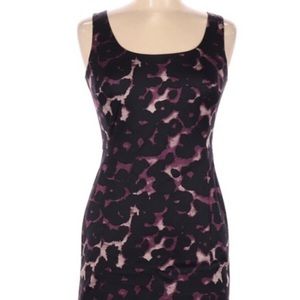 Ann Taylor 2P Moody Jaguar Print Sheath Dress Silk